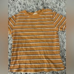 Yellow blue/white striped tee